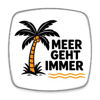 Orangen Palme am Meer - Viereckiger Kühlschrankmagnet - Weiß - Vorne
