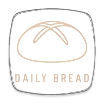 Daily Bread Minimal Emblem - Square fridge magnet - white - Front