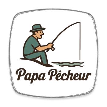 Papa Pêcheur - Magnet carré - blanc - Devant