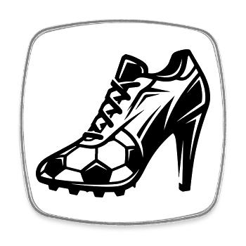 Women's Football Football Boots - Square fridge magnet - white - Front
