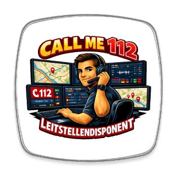 Call Me 112 Leitstellendisponent - Viereckiger Kühlschrankmagnet - Weiß - Vorne