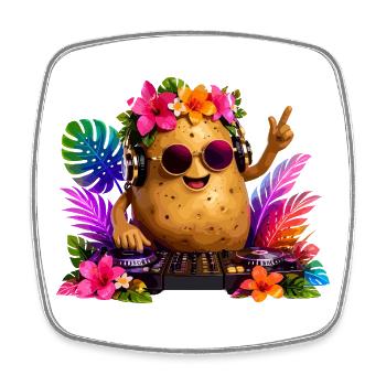 Tropical Potato DJ Party - Magnet carré - blanc - Devant
