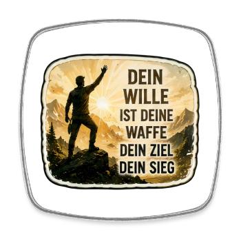 Dein Wille ist deine Waffe - Viereckiger Kühlschrankmagnet - Weiß - Vorne