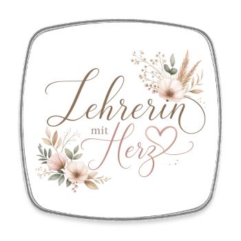 Lehrerin mit Herz!  - Viereckiger Kühlschrankmagnet - Weiß - Vorne