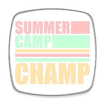 Summer Camp Champ Fun Kids Outdoor Adventure - Square fridge magnet - white - Front