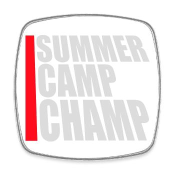 Summer Camp Champ Fun Kids Outdoor Adventure - Square fridge magnet - white - Front