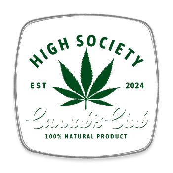 High Society Cannabis Club Logo - Magnet carré - blanc - Devant
