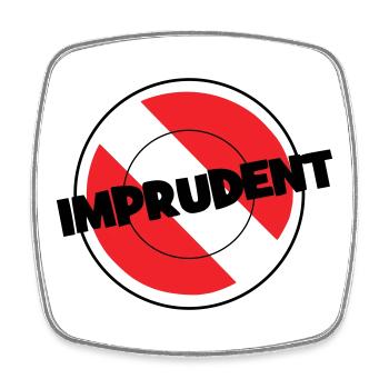 reckless - Square fridge magnet - white - Front
