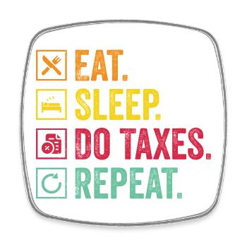 Eat Sleep Control Repeat - Square fridge magnet - white - Front