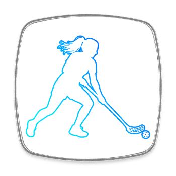 Geschenkidee für die Hockeyspielerin mit Salibandy - Viereckiger Kühlschrankmagnet - Weiß - Vorne