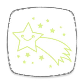 Shooting Star Flight - Square fridge magnet - white - Front