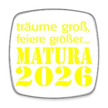  Matura 2026 - Viereckiger Kühlschrankmagnet - Weiß - Vorne