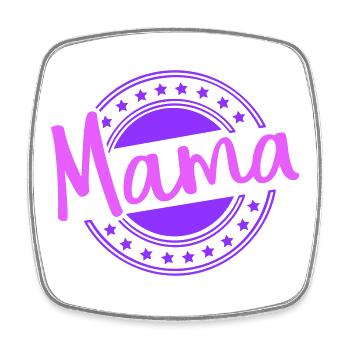 Mama Stempelstern Logo Shirt - Viereckiger Kühlschrankmagnet - Weiß - Vorne