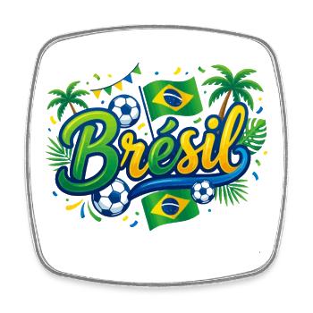Brésil - Magnet carré - blanc - Devant