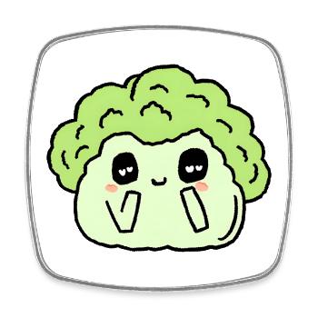 Brocoli - Magnet carré - blanc - Devant