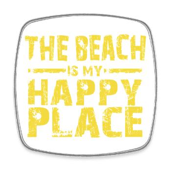 The beach is my happy place - Viereckiger Kühlschrankmagnet - Weiß - Vorne