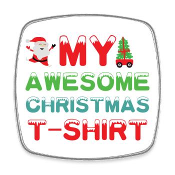 Super t-shirt de Noël - Magnet carré - blanc - Devant