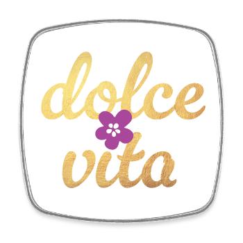 Citation de la fleur de luxe Dolce Vita Flower Blossom Gold - Magnet carré - blanc - Devant