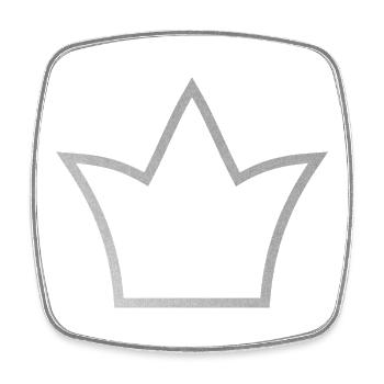 Couronne – symbole de force et de confiance en soi - Magnet carré - blanc - Devant