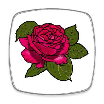 Pink Rose - Square fridge magnet - white - Front