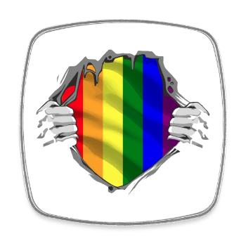 LGBT Flagge Gay Pride Monat Regenbogen - Viereckiger Kühlschrankmagnet - Weiß - Vorne