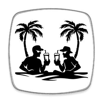 Holiday Team Party - Square fridge magnet - white - Front