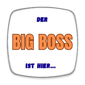 Der Chef ist hier - Viereckiger Kühlschrankmagnet - Weiß - Vorne