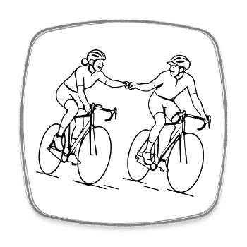 Road bike together - Square fridge magnet - white - Front
