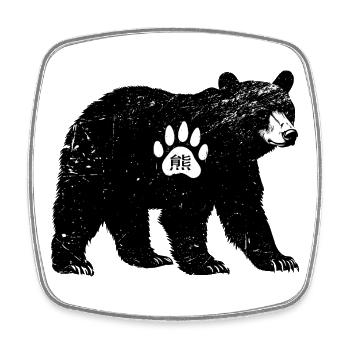Kumamon-Bär  - Viereckiger Kühlschrankmagnet - Weiß - Vorne