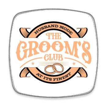 The Grooms Club - Square fridge magnet - white - Front