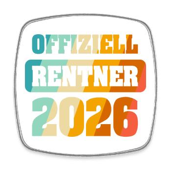 Offiziell Rente 2026 - Viereckiger Kühlschrankmagnet - Weiß - Vorne