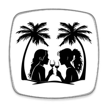 HolidayWomen's Palm Tree Icon - Square fridge magnet - white - Front