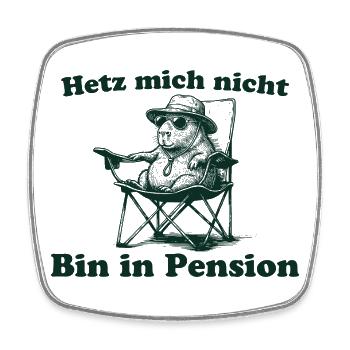 Capybara Pensionär Spruch Lustiges Geschenk - Viereckiger Kühlschrankmagnet - Weiß - Vorne