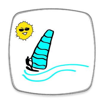 Surfer Sun - Square fridge magnet - white - Front