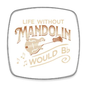 Mandolin Bluegrass Country Folk Music - Square fridge magnet - white - Front
