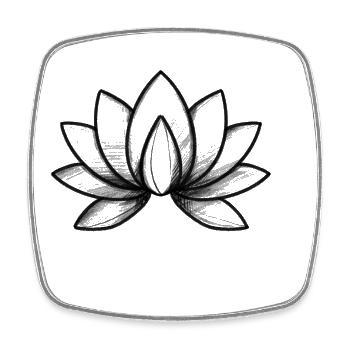 Lotusblüte Yoga Meditation Blume - Illustration - Viereckiger Kühlschrankmagnet - Weiß - Vorne