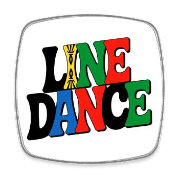 Line Dance Love - Viereckiger Kühlschrankmagnet - Weiß - Vorne