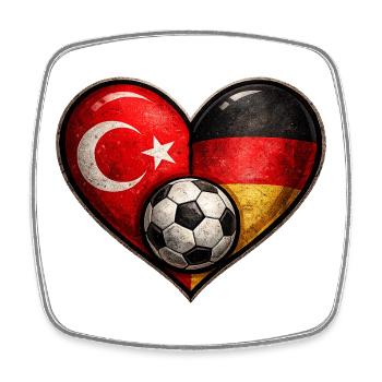 Allemagne Football du Cœur de Turquie - Magnet carré - blanc - Devant