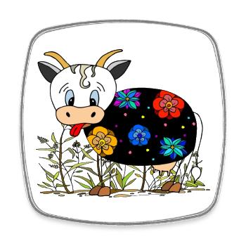 Cow - Square fridge magnet - white - Front
