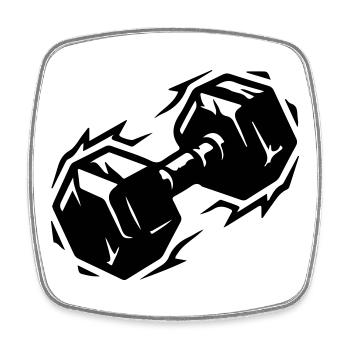 Dumbbell icon - Square fridge magnet - white - Front