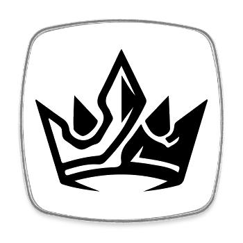 Krone King Symbol - Viereckiger Kühlschrankmagnet - Weiß - Vorne