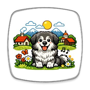 Souvenir de design de voyage en Serbie : vacances dans les Balkans - Magnet carré - blanc - Devant