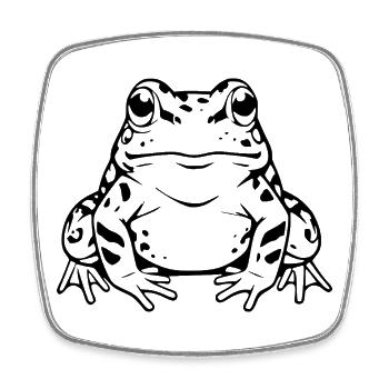 Don de la Grenouille Noire - Magnet carré - blanc - Devant