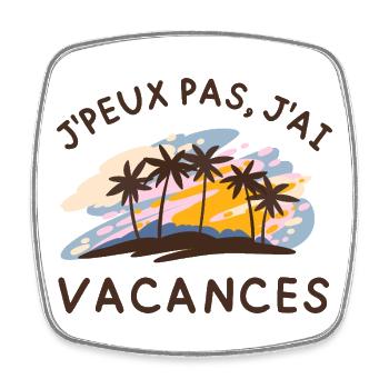 Vacances Palmier Sunset - Magnet carré - blanc - Devant