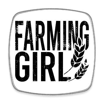 Farmer - Square fridge magnet - white - Front