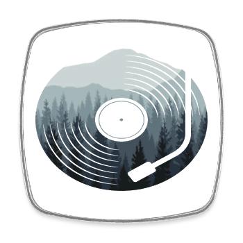 Vinyl Record Nature Forest - Square fridge magnet - white - Front