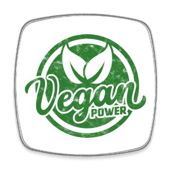 Vegan Power Emblem - Square fridge magnet - white - Front
