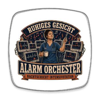 Ruhiges Gesicht bei Alarm Orchester - Viereckiger Kühlschrankmagnet - Weiß - Vorne