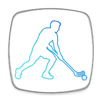 Les joueurs de floorball et de floorball vont ensemble - Magnet carré - blanc - Devant