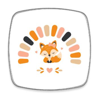 Mignon design de renard bohème - Magnet carré - blanc - Devant